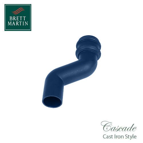 Cascade Cast Iron Style 115mm Round Downpipe Offset Bend - Blue