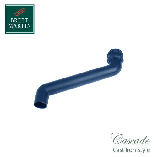 Cascade Cast Iron Style 105mm Plastic Round 380mm Offset Bend (Blue)