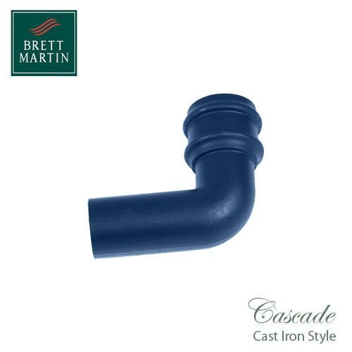 Cascade Cast Iron Style 105mm Plastic Round 92.5dg Bend (Blue)