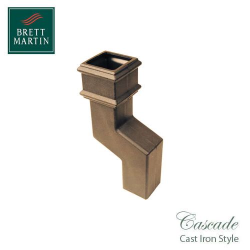 Cascade Cast Iron Style 150mm Square Downpipe Offset Bend - Sand