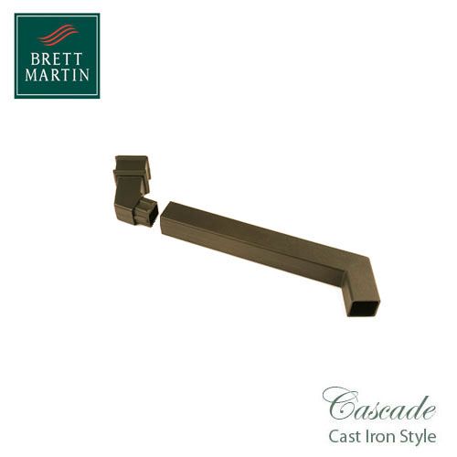 Cascade Cast Iron Style Square Downpipe Adjustable Offset Bend - Sand