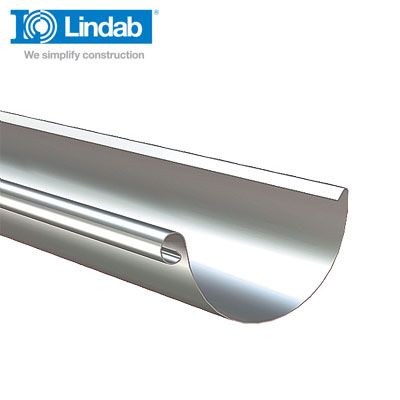 Lindab Steel Half Round Guttering 100mm x 3m Galvanised