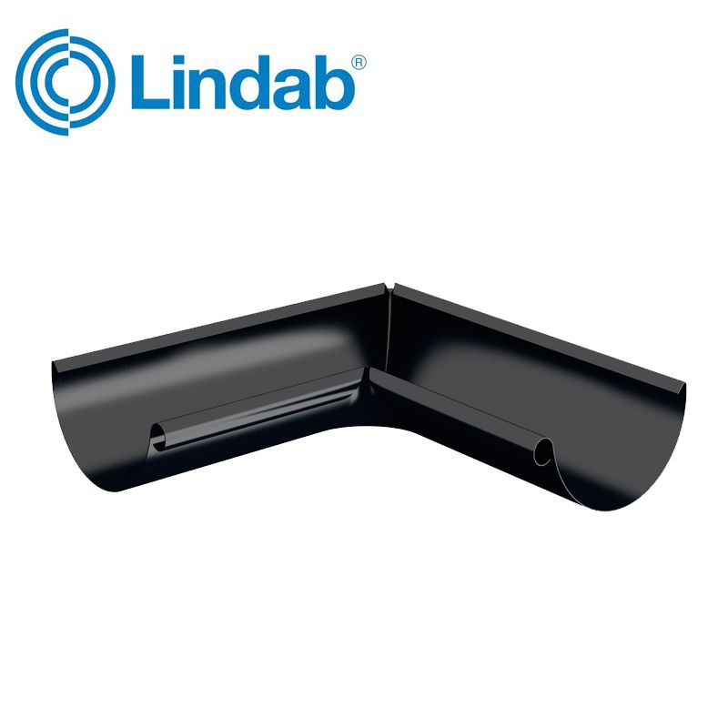 Lindab Half Round 90dg Inner Gutter Angle 100mm Painted Black