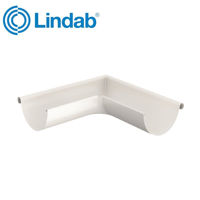 Lindab Half Round 90dg Outer Gutter Angle 150mm Painted Antique White