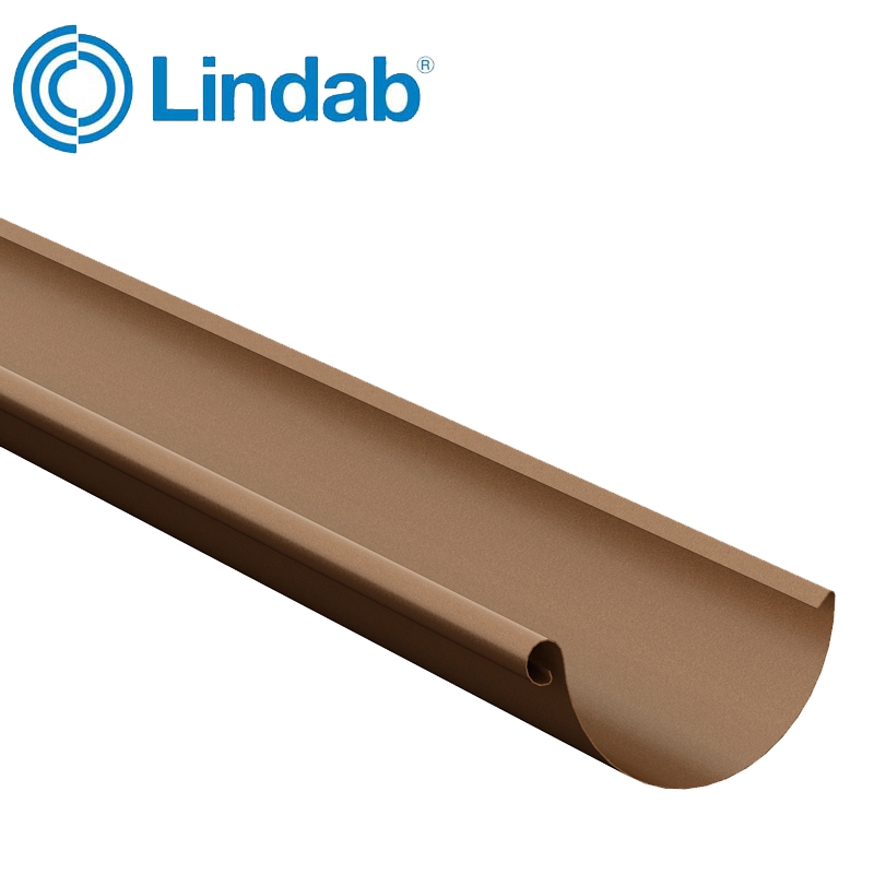 Lindab Steel Half Round Guttering 150mm x 3m Painted Copper Metallic