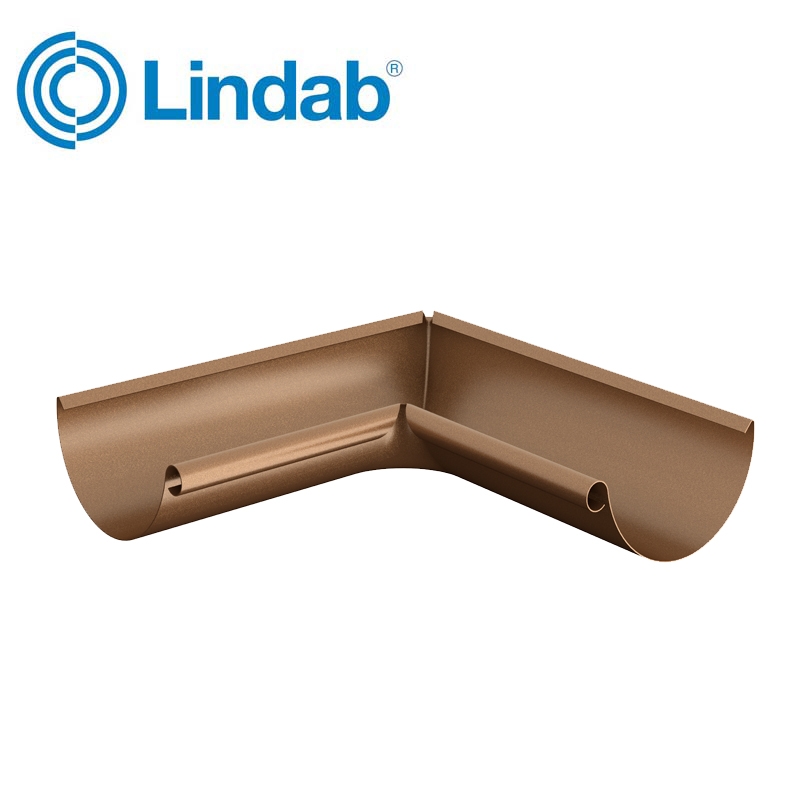 Lindab Half Round 90dg Inner Gutter Angle 150mm Painted Copper