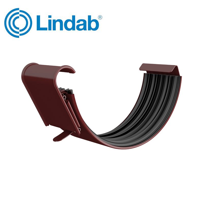 Lindab Half Round Gutter Joint 150mm Painted Dark Red