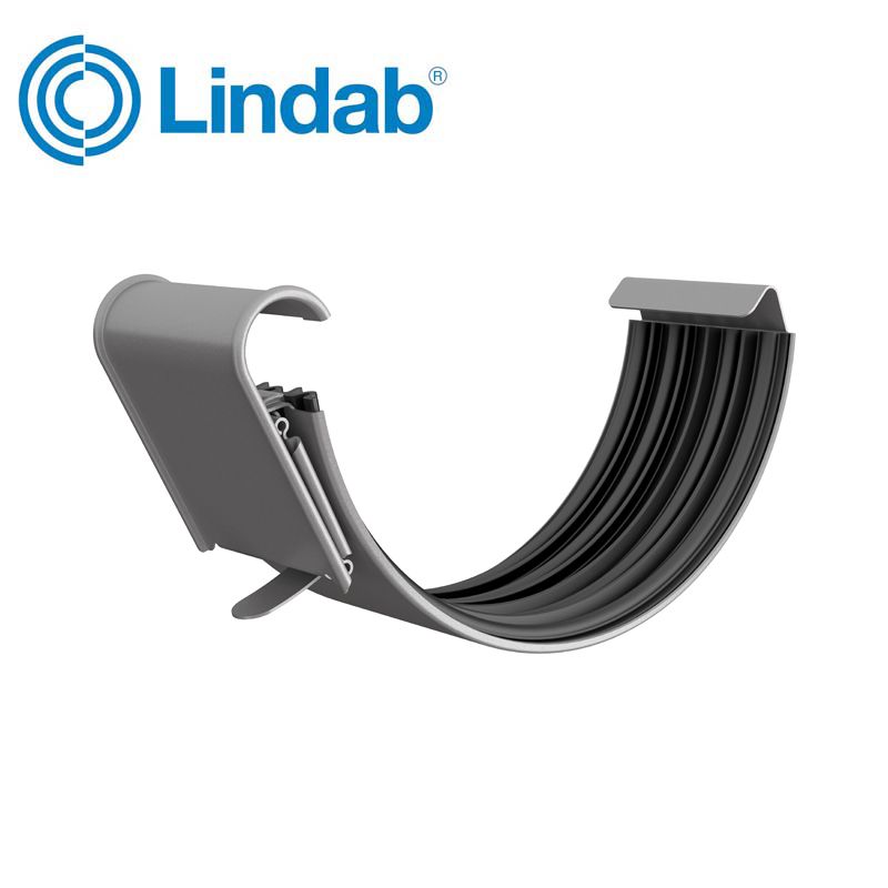 Lindab Half Round Gutter Joint 125mm Painted Anthracite Metallic