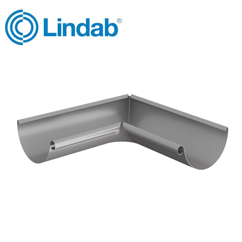Lindab Half Round 90dg Inner Gutter Angle 125mm Painted Anthracite