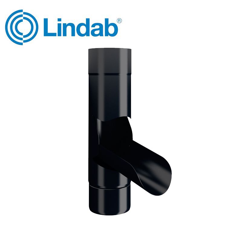Lindab Guttering Manual Rainwater Diverter 75mm Painted Black