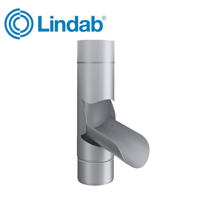 Lindab Manual Rainwater Diverter 100mm Painted Silver Metallic