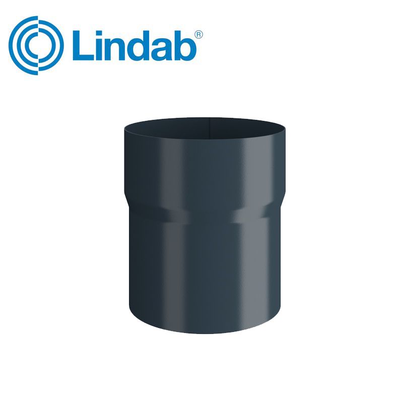 Lindab Round Pipe Connector 75mm Painted Dark Grey