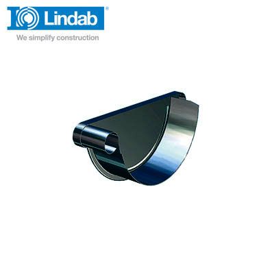 Lindab Half Round Left Handed Stop End 190mm Painted Black