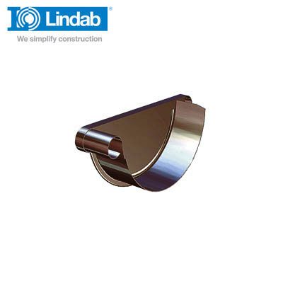 Lindab Half Round Left Handed Stop End 190mm Painted Brown