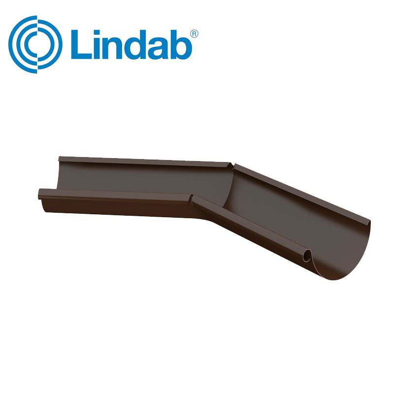 Lindab Half Round 135dg Inner Gutter Angle 100mm Painted Brown