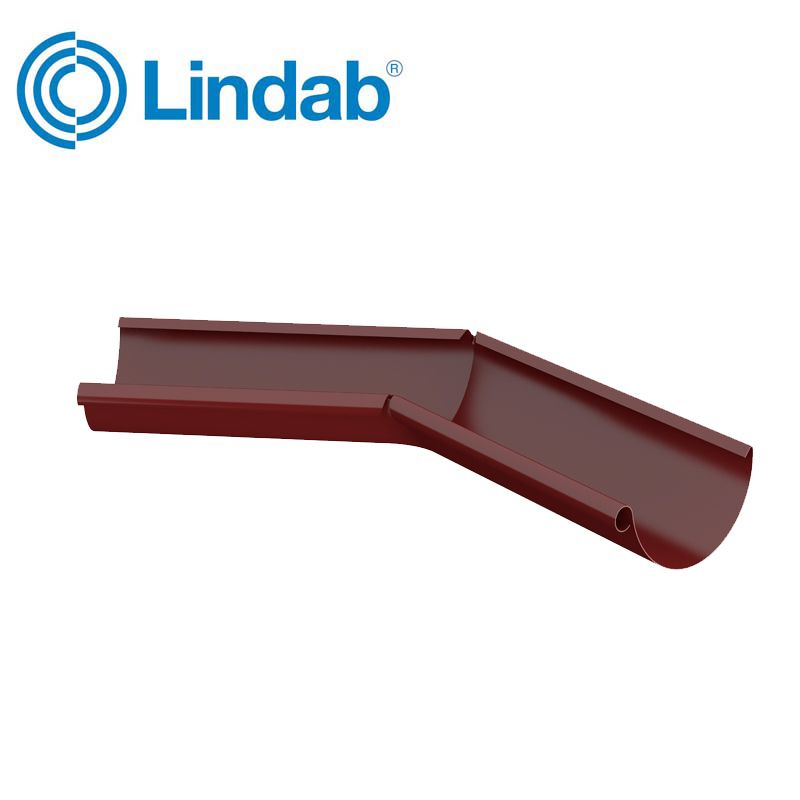 Lindab Half Round 135dg Inner Gutter Angle 100mm Painted Dark Red
