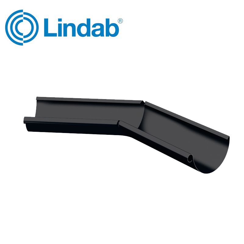 Lindab Half Round 135dg Inner Gutter Angle 125mm Painted Black