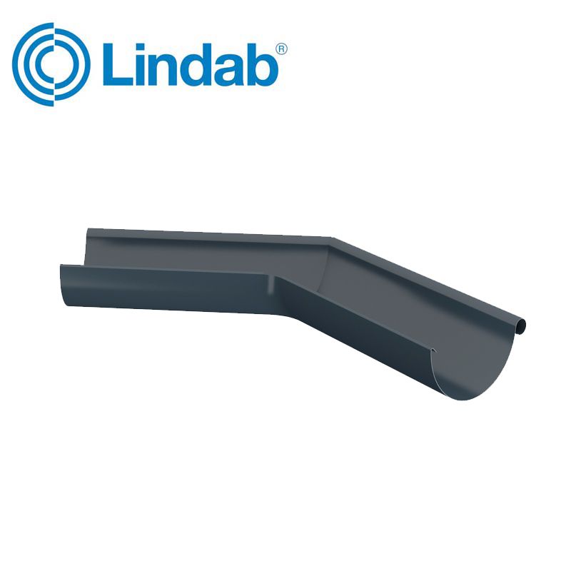 Lindab Half Round 135dg Outer Gutter Angle 100mm Painted Dark Grey