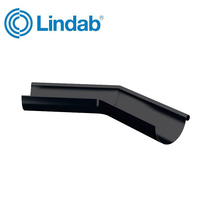 Lindab Half Round 135dg Outer Gutter Angle 125mm Painted Black
