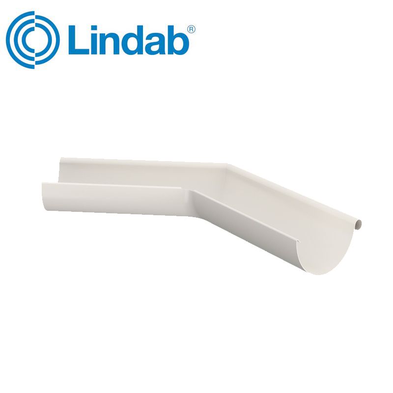 Lindab Half Round 135dg Outer Gutter Angle 150mm Painted Antique White