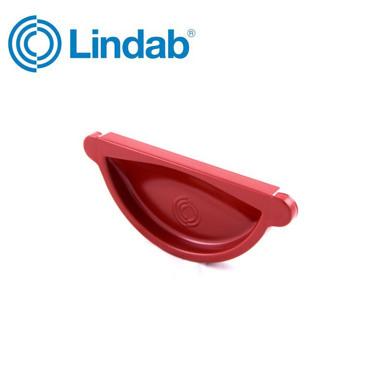 Lindab Half Round Self Sealing Stop End 100mm Painted Dark Red