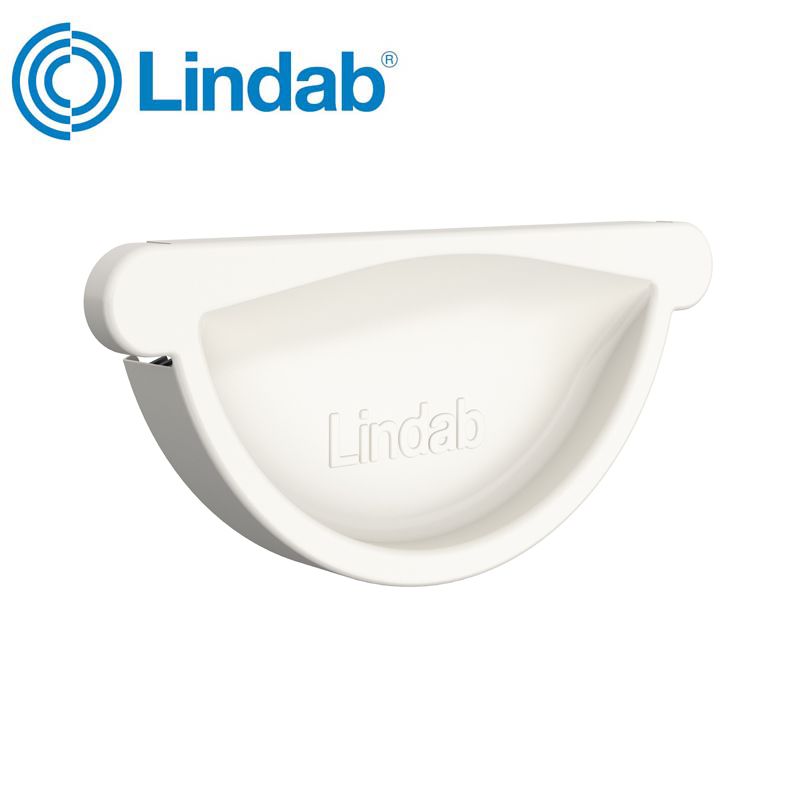 Lindab Half Round Self Sealing Stop End 150mm Painted Antique White