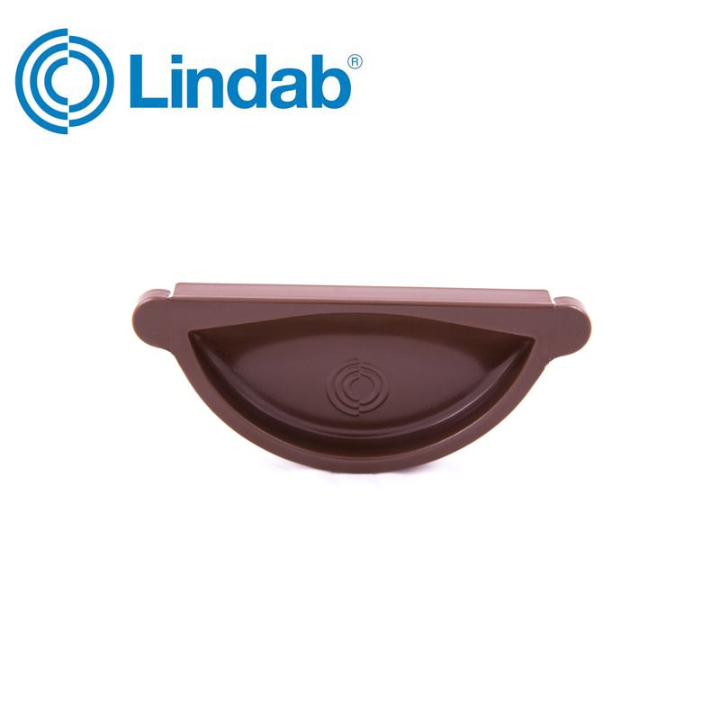 Lindab Half Round Self Sealing Stop End 150mm Painted Brown