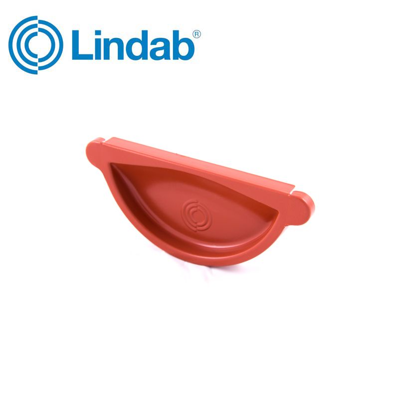 Lindab Half Round Self Sealing Stop End 150mm Painted Tile Red