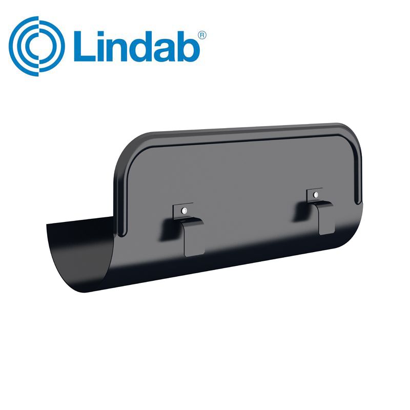 Lindab Half Round Straight Overflow Protector 150mm Painted Black