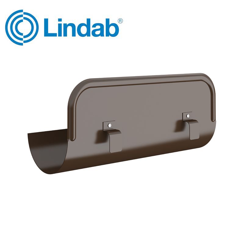 Lindab Half Round Straight Overflow Protector 150mm Painted Brown