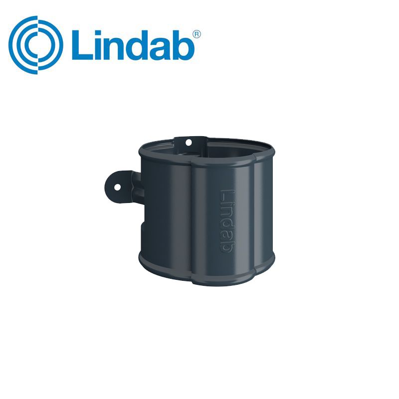 Lindab Round Downpipe Bracket 87mm Painted Dark Grey