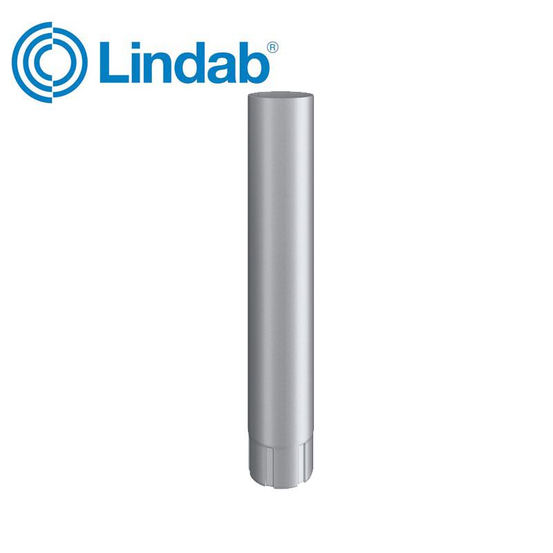Lindab Round Intermediate Pipe 75mm x 1m Painted Silver Metallic