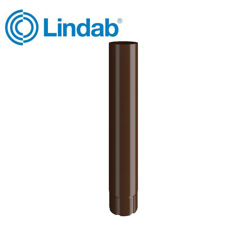 Lindab Round Intermediate Pipe 75mm x 1m Painted Brown