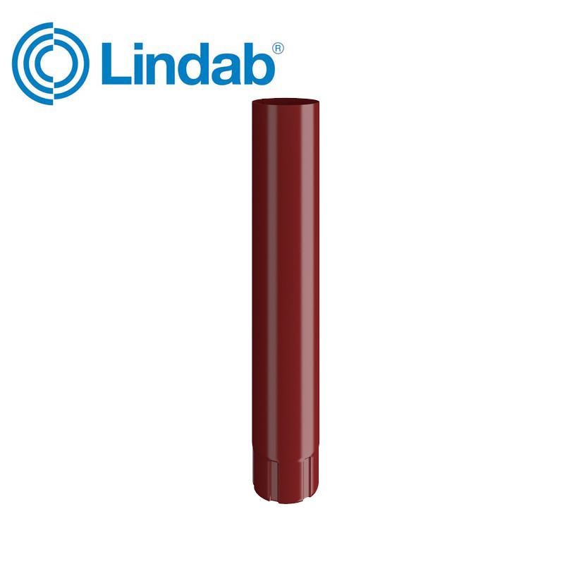 Lindab Round Intermediate Pipe 87mm x 1m Painted Dark Red