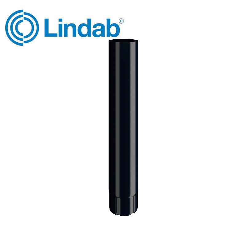 Lindab Round Intermediate Pipe 100mm x 1m Painted Black