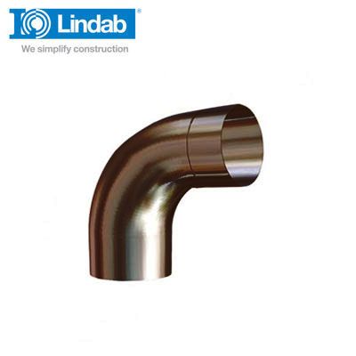 Lindab Steel Guttering Round 85dg Pipe Bend 75mm Painted Brown