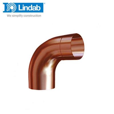 Lindab Steel Guttering Round 90dg Pipe Bend 87mm Painted Dark Red