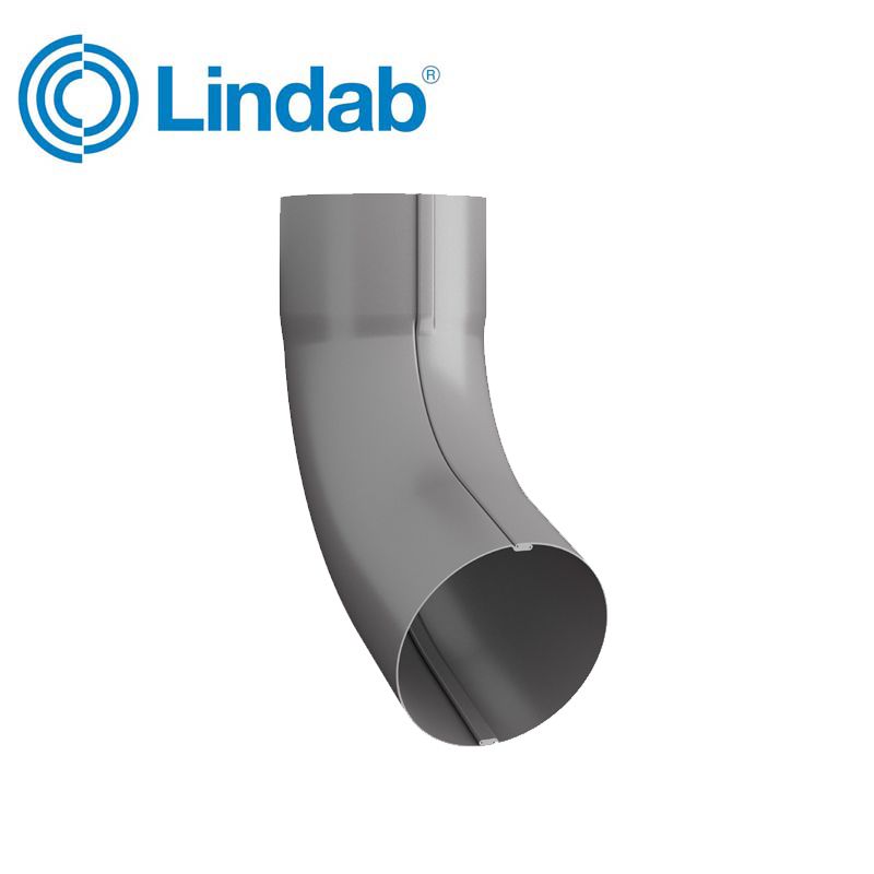 Lindab Guttering Round 85dg Pipe Bend 100mm Painted Anthracite Metallic