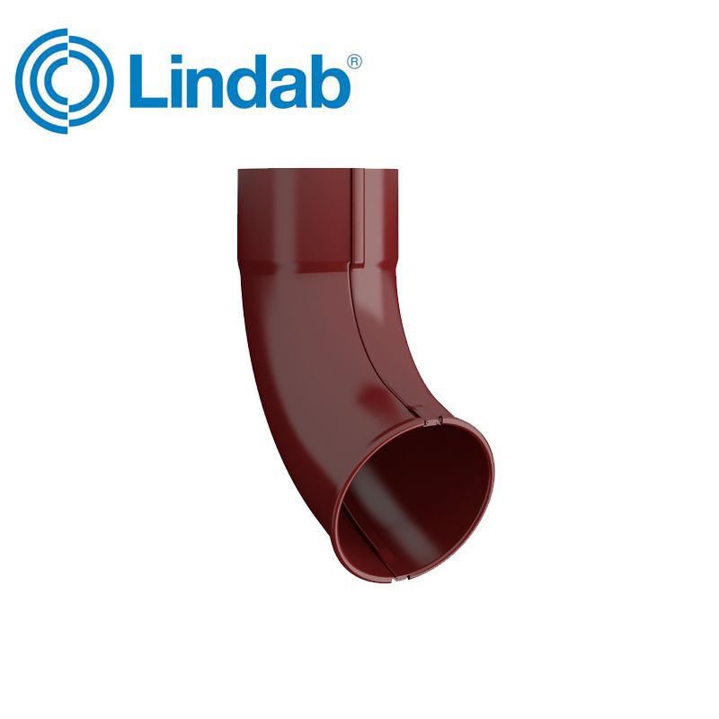 Lindab Round Downpipe Outlet Shoe 75mm Painted Dark Red