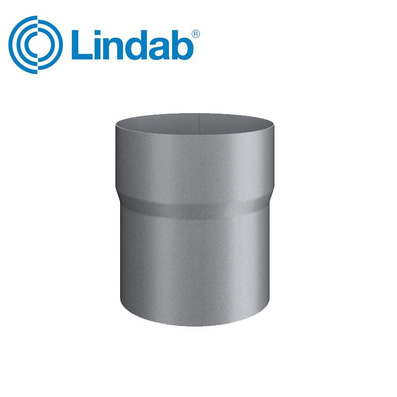 Lindab Round Pipe Connector 87mm Painted Silver Metallic