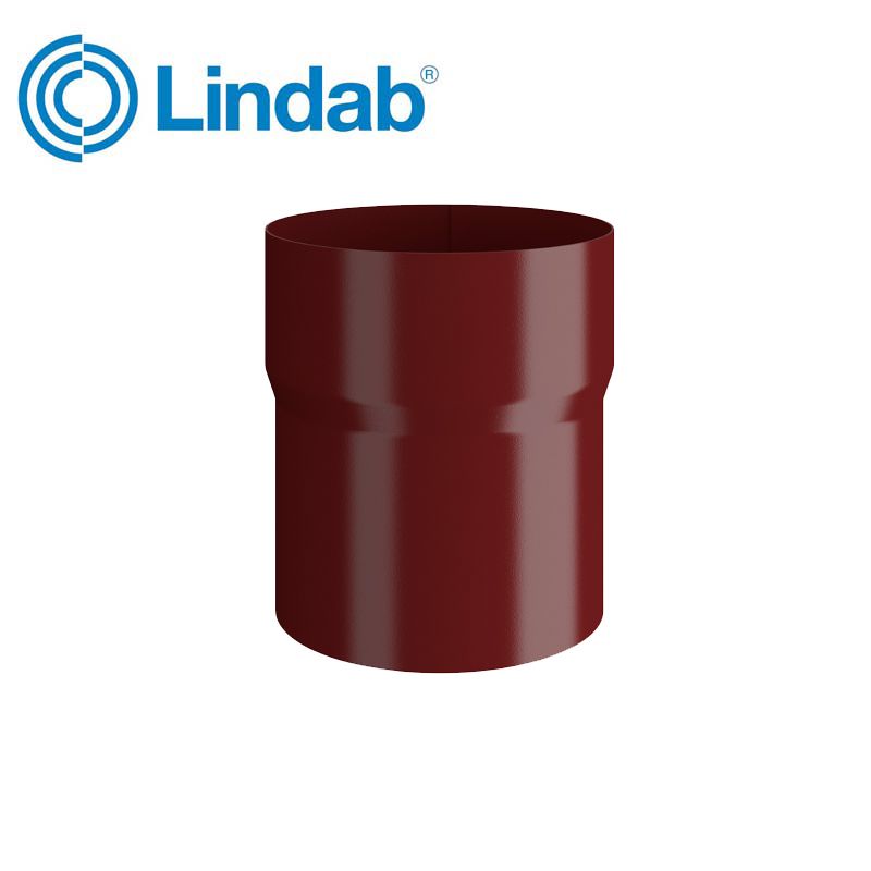 Lindab Round Pipe Connector 87mm Painted Dark Red