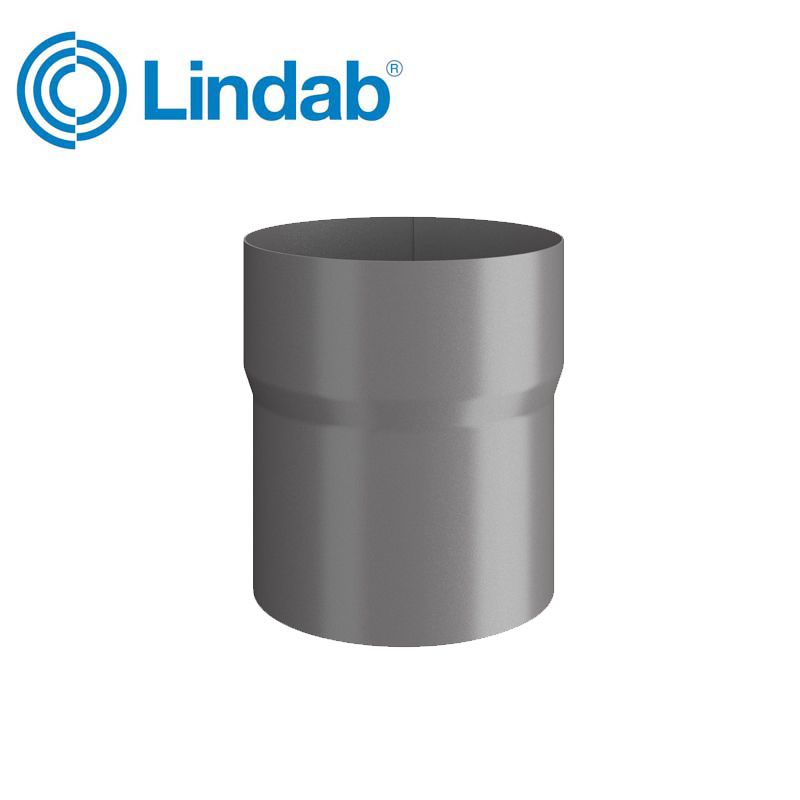 Lindab Round Pipe Connector 87mm Painted Anthracite Metallic