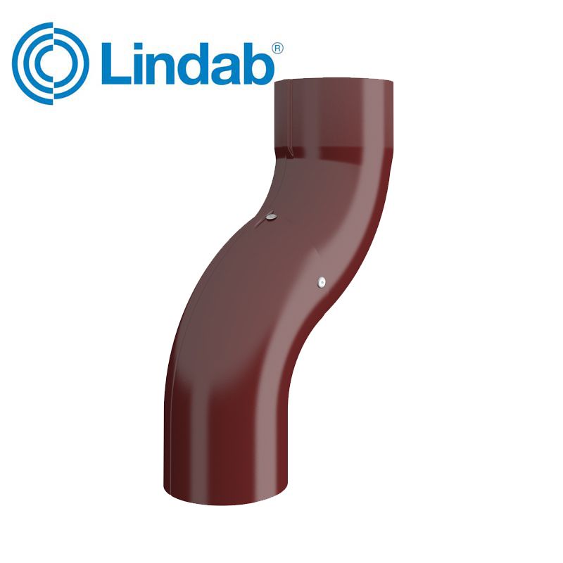 Lindab Round One Piece Bend 87mm Painted Dark Red