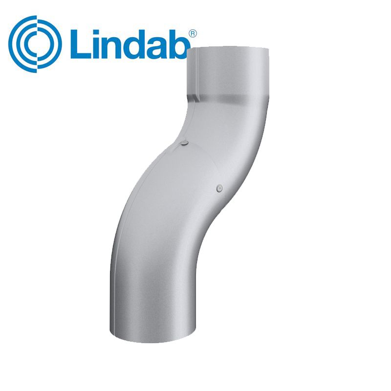 Lindab Round One Piece Bend 100mm Painted Silver Metallic