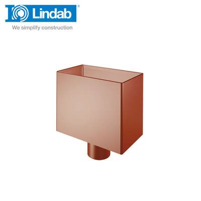 Lindab Small Rectangular Water Hopper 75mm Painted Dark Red