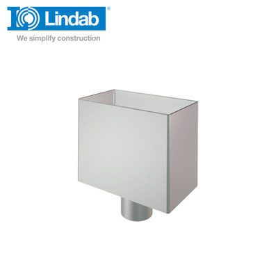 Lindab Small Rectangular Water Hopper 87mm Painted Silver Metallic