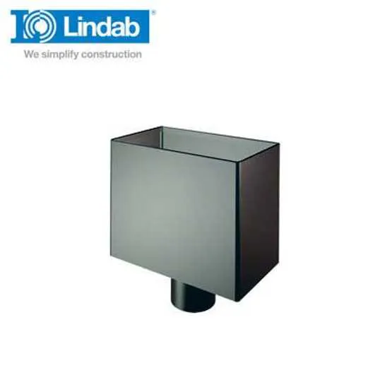 Hopper Rectangular Low Lindab 100mm Rectangular Steel Small Water Hopper - Black | Roofing ...