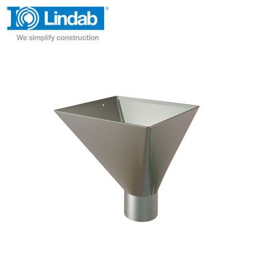 Lindab Large Square Water Hopper 75mm Galvanised