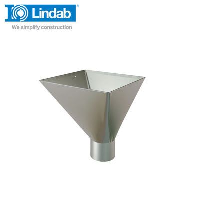 Lindab Large Square Water Hopper 75mm Painted Anthracite Metallic