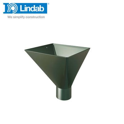 Lindab Large Square Water Hopper 75mm Painted Pine Green